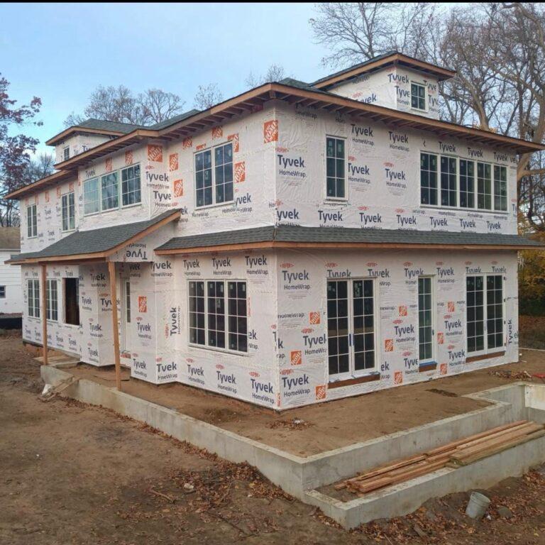 New two-story home with windows installed by Pexic Windows